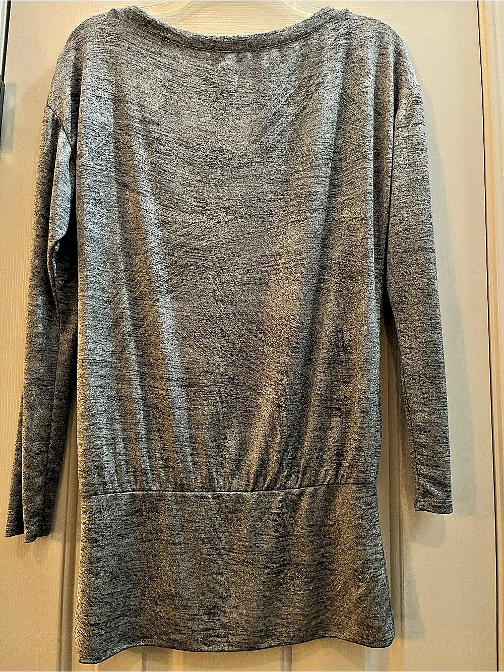 White House Black Market Metallic Silver Gray Dolman Blouson Tunic Top Size XS - Picture 2 of 4